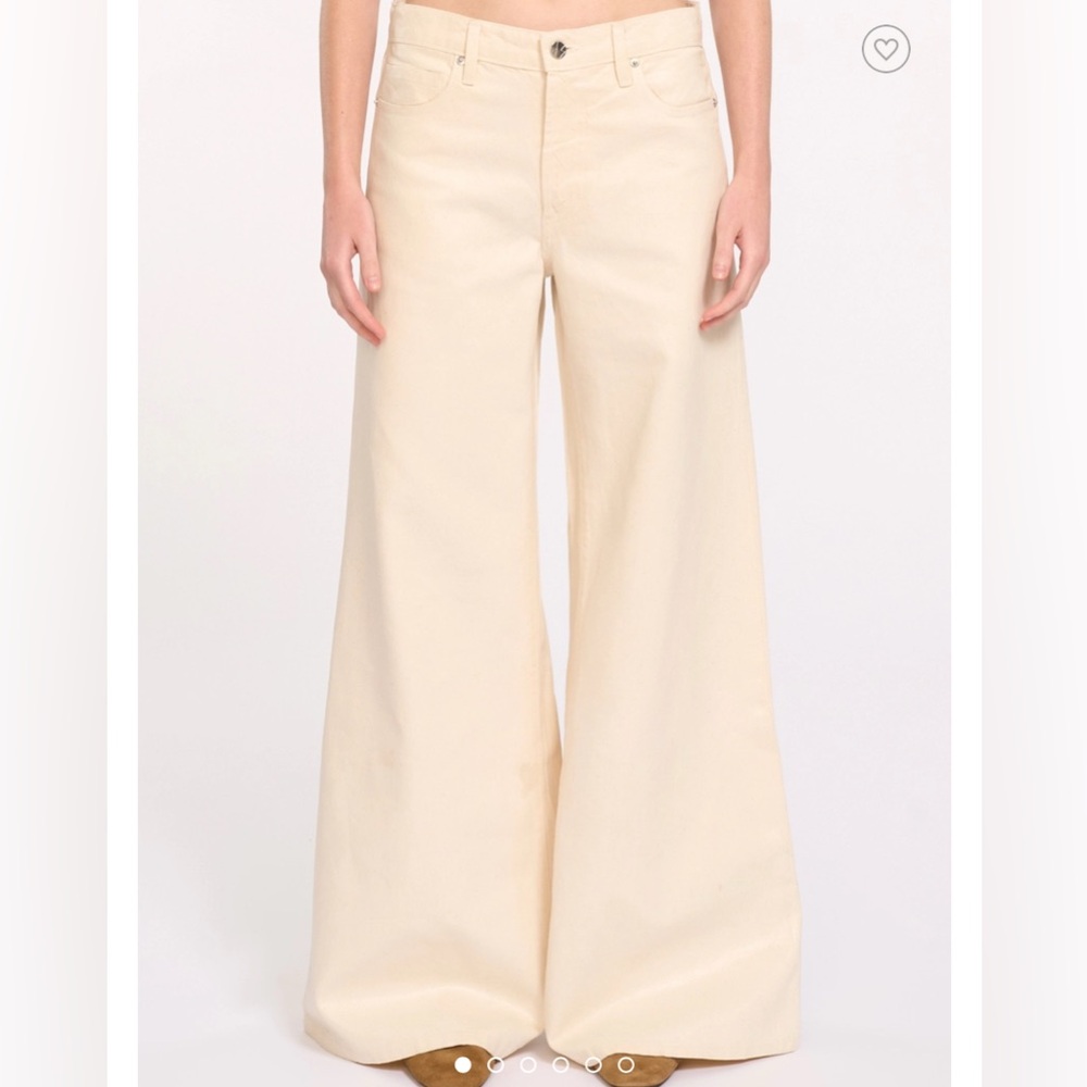 Chic Cream Wide-Leg Trousers jeans new